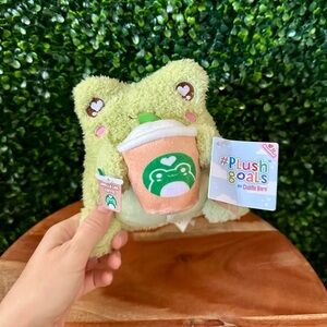 Cuddle Barn "Coffee Sippin' Wawa Frog Coffee Scented 6” Plush